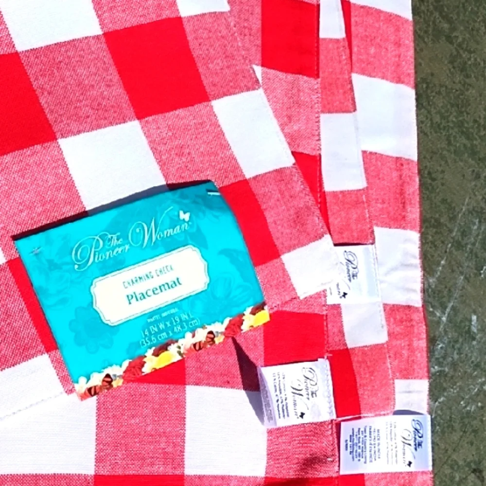 COPY - The Pioneer Woman Red and White Checkered Placemats(Set of 4)